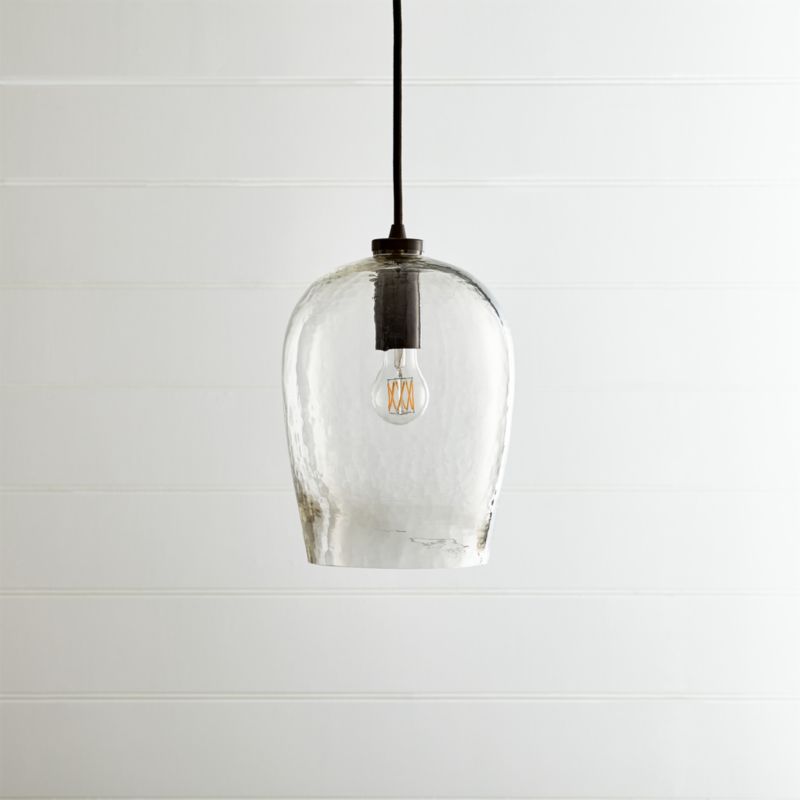 Metal And Glass Pendant Light bell hammered glass pendant light