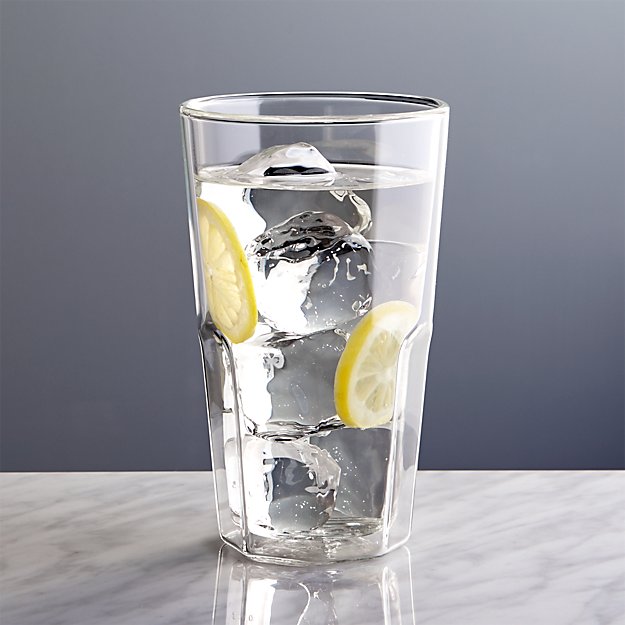 Belle Double Wall Glass 15oz | Crate and Barrel