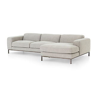 Small Scale Sectional Sofas Crate And Barrel Nixie Grey 2 Piece Sectional Sofa