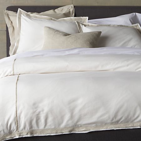 Bianca White Natural Duvet Covers And Pillow Shams Crate And Barrel