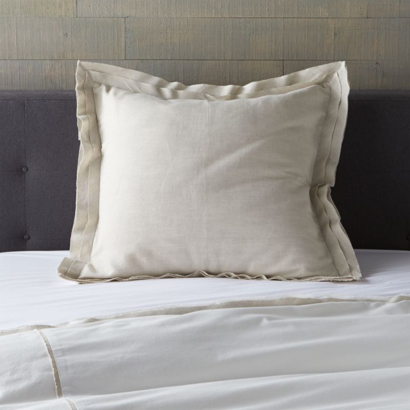 Bianca White/Natural Euro Sham + Reviews Crate and Barrel