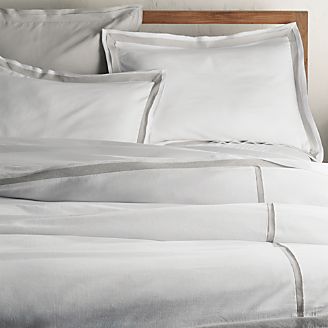 Bianca White/Grey Duvet Covers and Pillow Shams