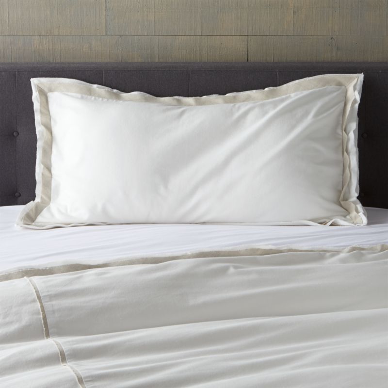 Bianca White/Natural King Sham + Reviews Crate and Barrel