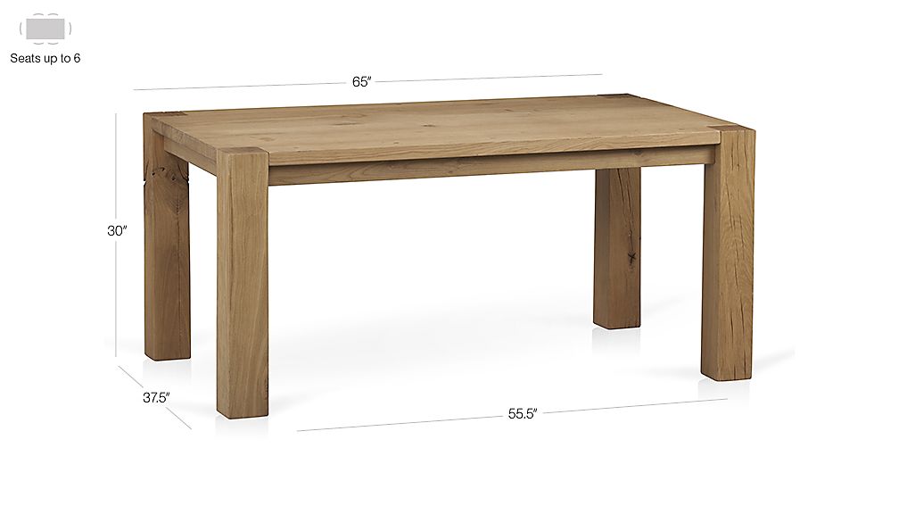 Big Sur Natural Dining Tables Crate And Barrel Tap To Zoom Image With Dimension For Big Sur Natural 65 Dining Table
