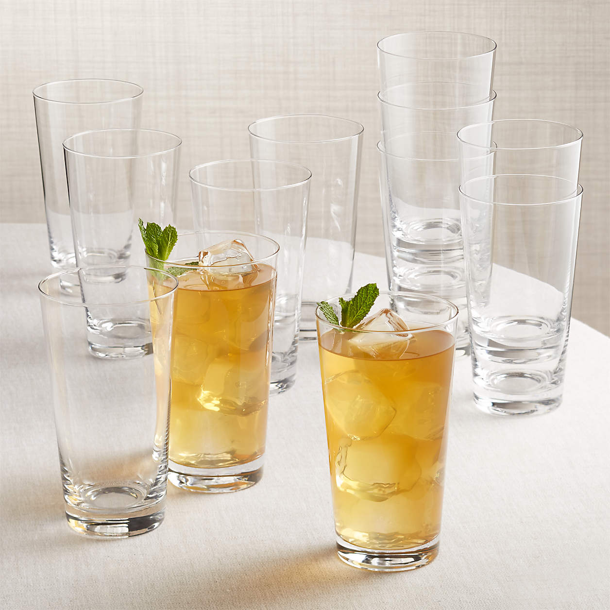 Biggs Highball Glasses Set of 12 + Reviews | Crate and Barrel