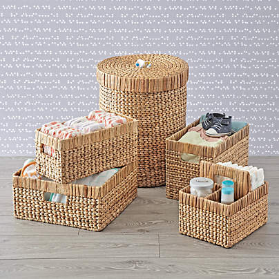 wicker basket diaper caddy