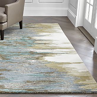 New Rugs Floor And Doormats Crate Barrel Birch Cyan Wool Blend Abstract Rug