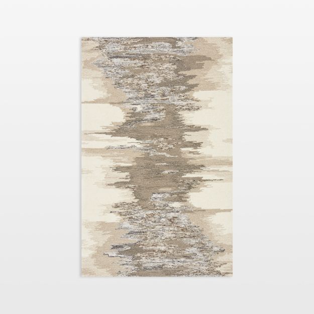 Birch Neutral WoolBlend Abstract Rug 5'x8' + Reviews Crate and Barrel