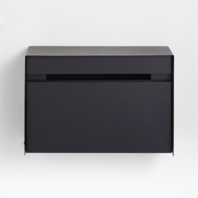 Black-Coated Modern Wall-Mount Mailbox