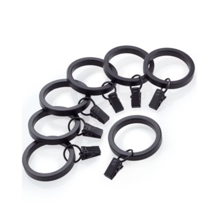 Black Curtain Rings Set Of 7 Reviews Crate And Barrel