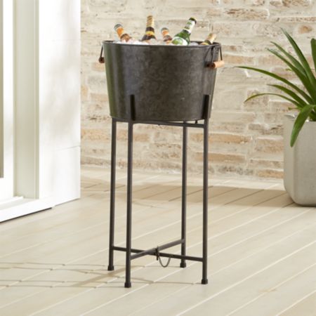 Black Galvanized Tub/Stand Set