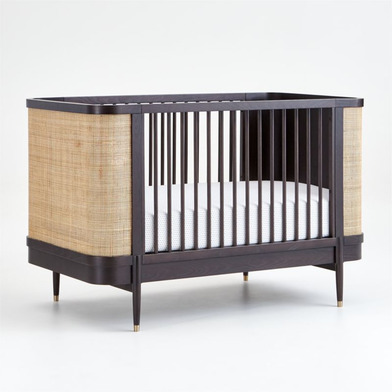 black and wood crib