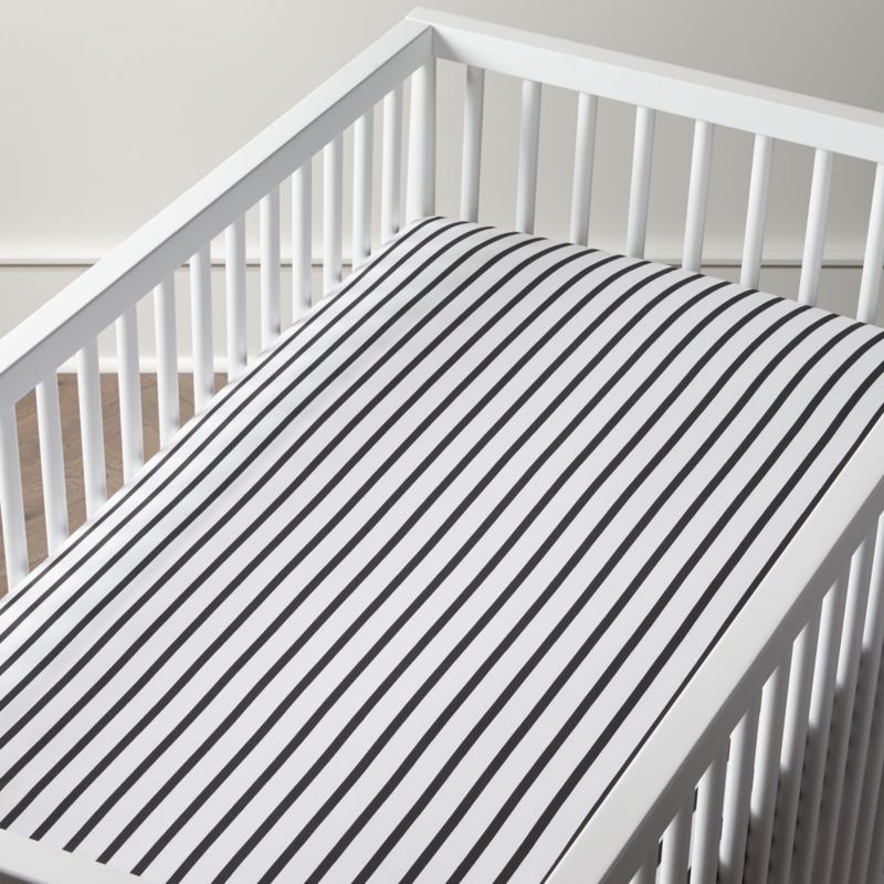 black and white striped crib sheet