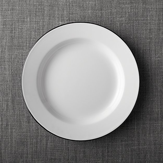 Black Rim Enamelware Dinner Plate Crate and Barrel
