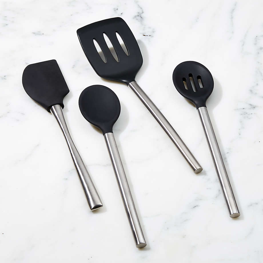 black silicone utensil set