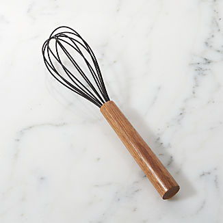 Stainless Whisk Mixer Candlelights Design black silicone whisk with acacia wood handle