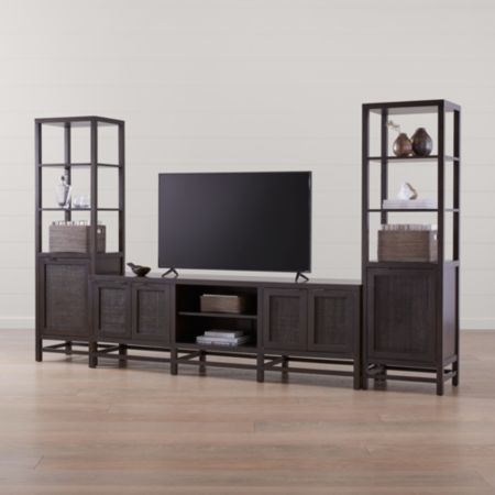 Blake Carbon 85 Media Console With 2 Tall Cabinets Crate And