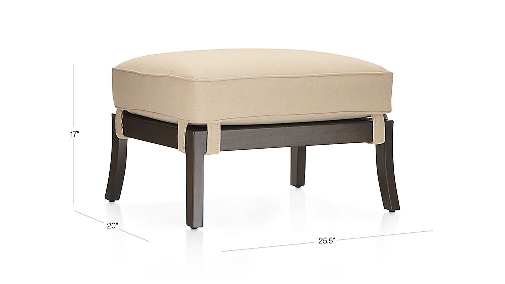 Blake Carbon Grey Ottoman with Fabric Cushion Crate and Barrel