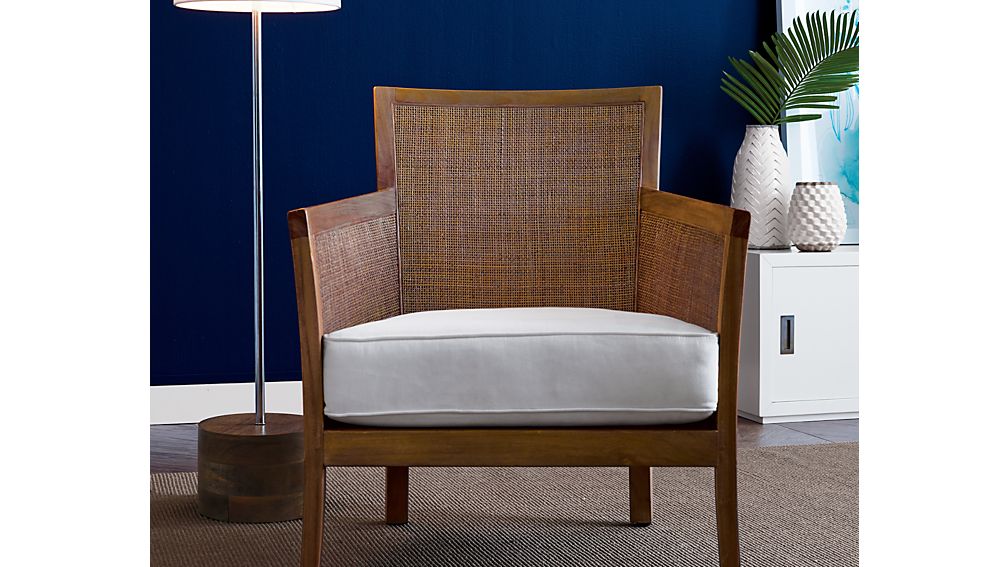 Blake Grey Wash Chair with Fabric Cushion Crate and Barrel