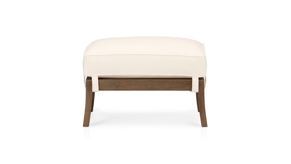 Blake Wooden Ottoman with Cushion Crate and Barrel