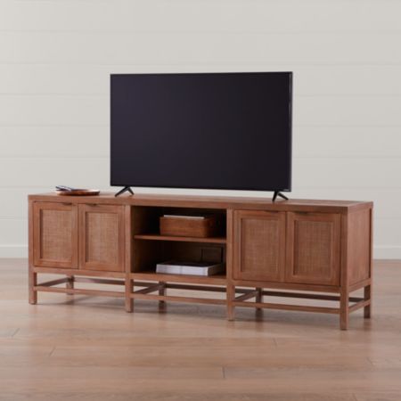 Blake 85 Grey Wash Teak Media Console Reviews Crate And Barrel