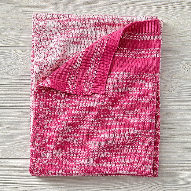 Pink Blended Knit Baby Blanket + Reviews | Crate and Barrel