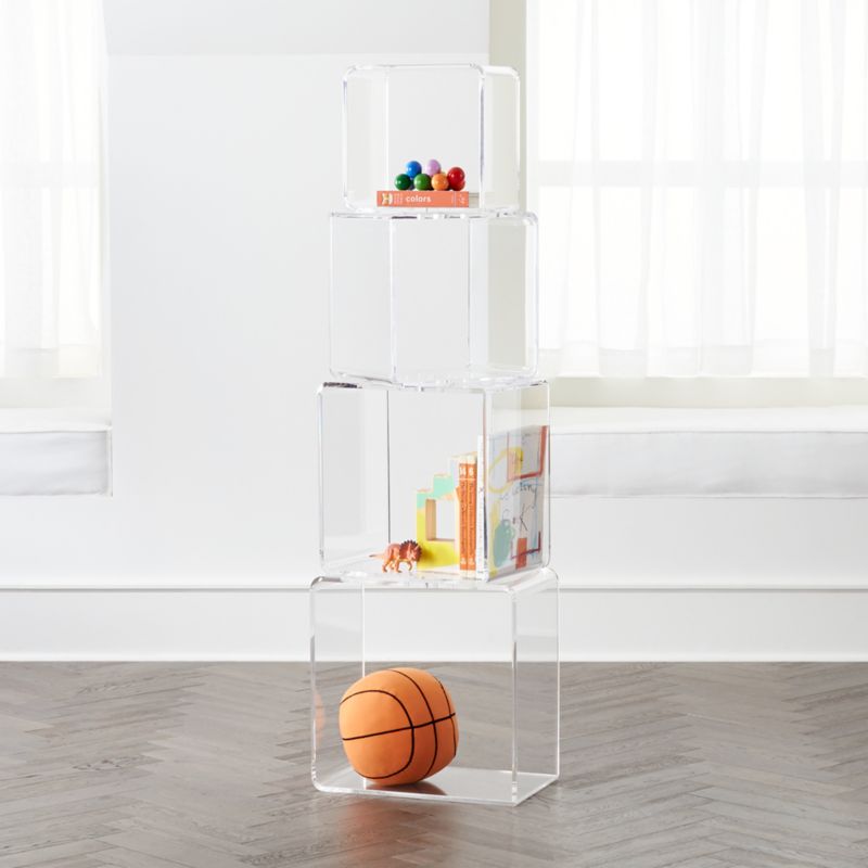 Block Tower Acrylic Bookcase + Reviews | Crate and Barrel