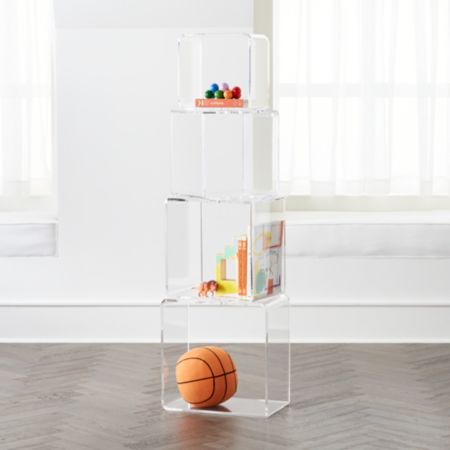 Block Tower Acrylic Bookcase Reviews Crate And Barrel