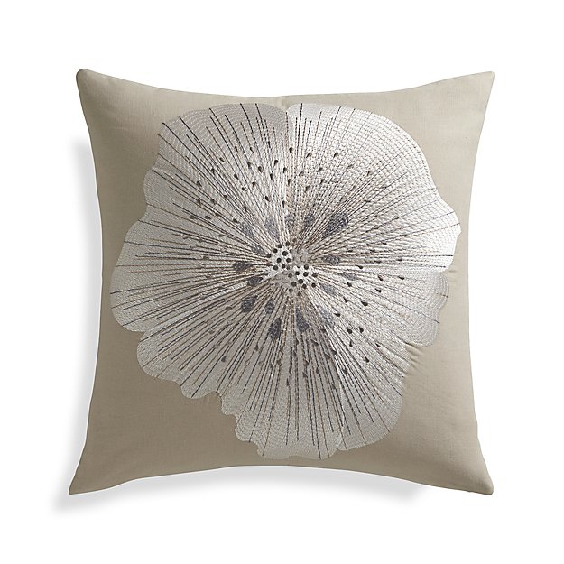 Bloom Frost 20' Pillow with Feather-Down Insert | Crate and Barrel