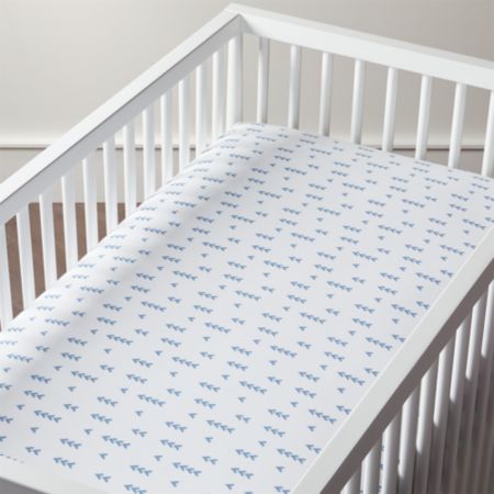 Organic Blue Arrow Crib Fitted Sheet Reviews Crate And Barrel