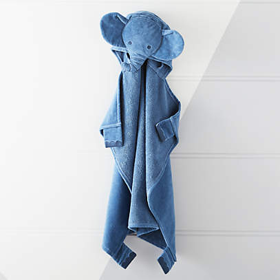 blue hooded towel