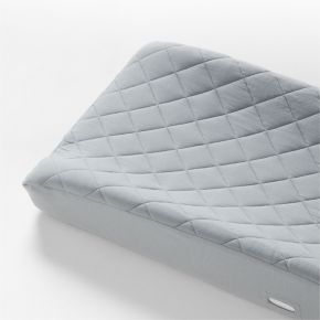 Image of Comfy Tee Whisper Solid Blue 100% Organic Cotton Jersey Baby Changing Pad Cover