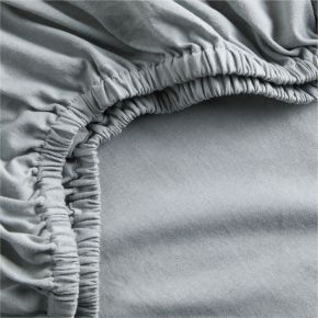 Image of Comfy Tee Whisper Solid Blue 100% Organic Cotton Jersey Baby Crib Fitted Sheet