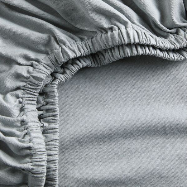 Baby's First Blue Organic Cotton Heathered Jersey Baby Crib Fitted Sheet