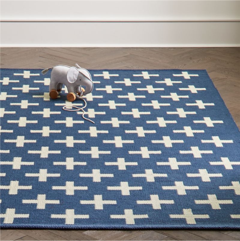 Positive Blue Performance Rug  Crate and Barrel