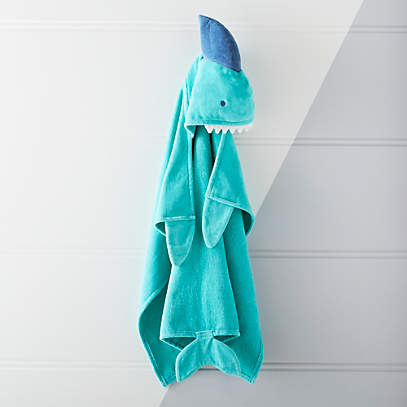 blue hooded towel