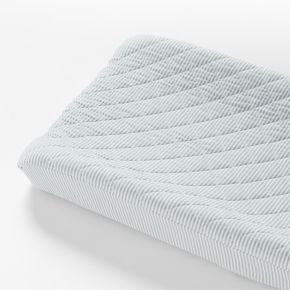 Image of Comfy Tee Whisper Stripe Blue 100% Organic Cotton Jersey Baby Changing Pad Cover