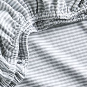 Image of Comfy Tee Whisper Stripe Blue 100% Organic Cotton Jersey Baby Crib Fitted Sheet