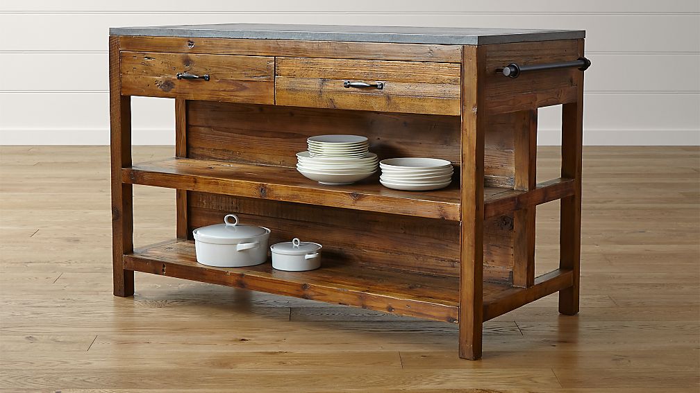 Bluestone Reclaimed Wood Large Kitchen Island | Crate and ...