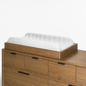 Image of Bodie Flax Brown Wood Changing Table Topper