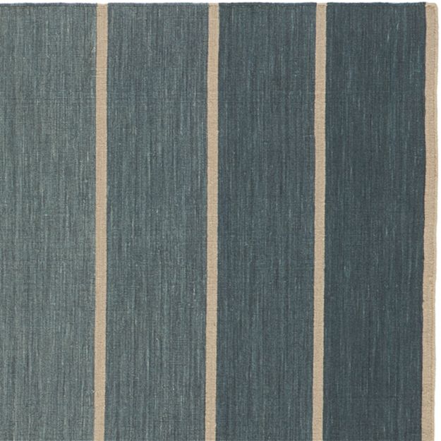 Bold Blue WoolBlend Striped Dhurrie 12" sq. Rug Swatch in Area Rugs