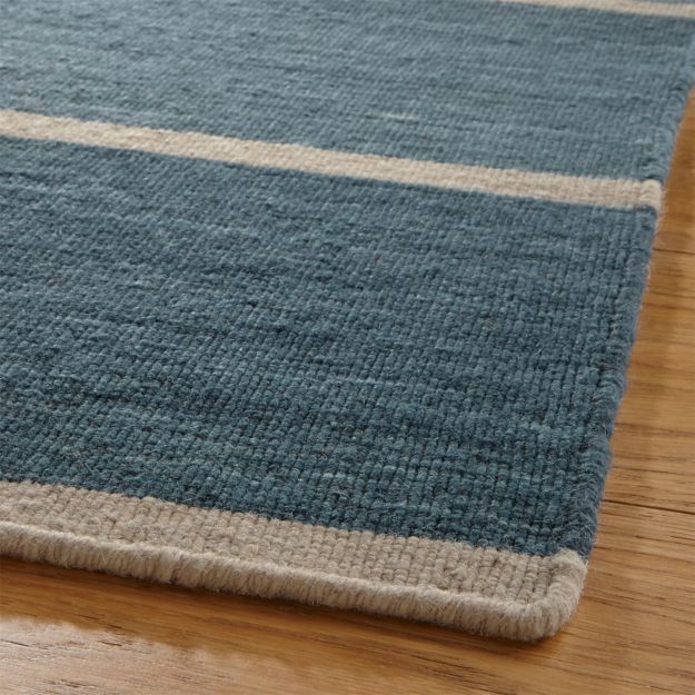Blue Striped Dhurrie Rug Crate and Barrel