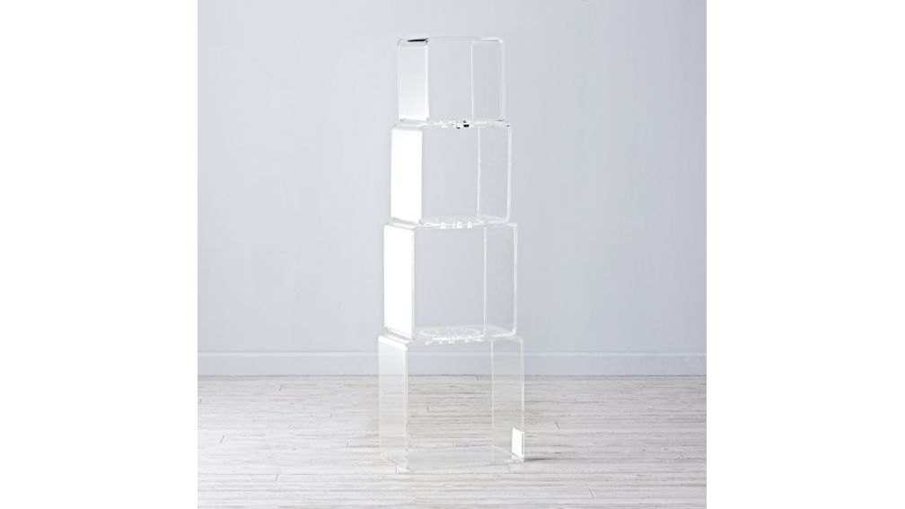 Block Tower Acrylic Bookcase in Bookcases + Reviews Crate and Barrel