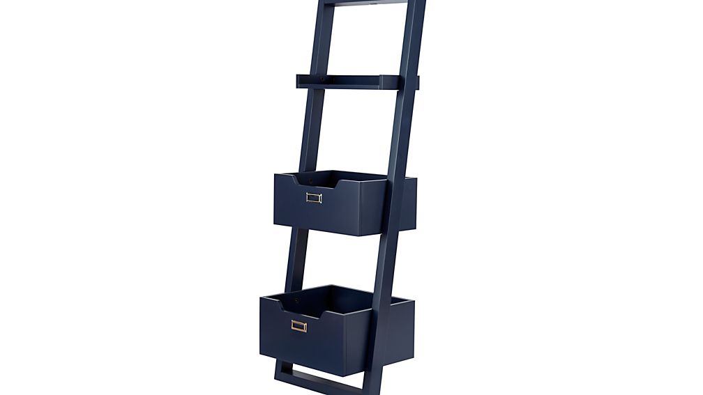 Midnight Blue Little Sloane Leaning Bookcase Bins Reviews Crate Midnight Blue Little Sloane Leaning Bookcase Bins Reviews Crate And Barrel