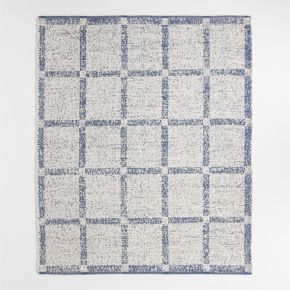 Boucle Coy Blue Handwoven Flatweave Kids Performance Area Rug 5'x8'