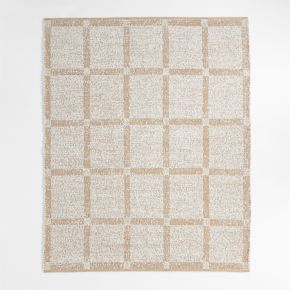 Boucle Stone Tan Handwoven Flatweave Kids Performance Area Rug 5'x8'