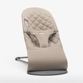 Image of BABYBJÖRN™ Bouncer Bliss Woven Quilt Sand Grey Baby Bouncer Chair