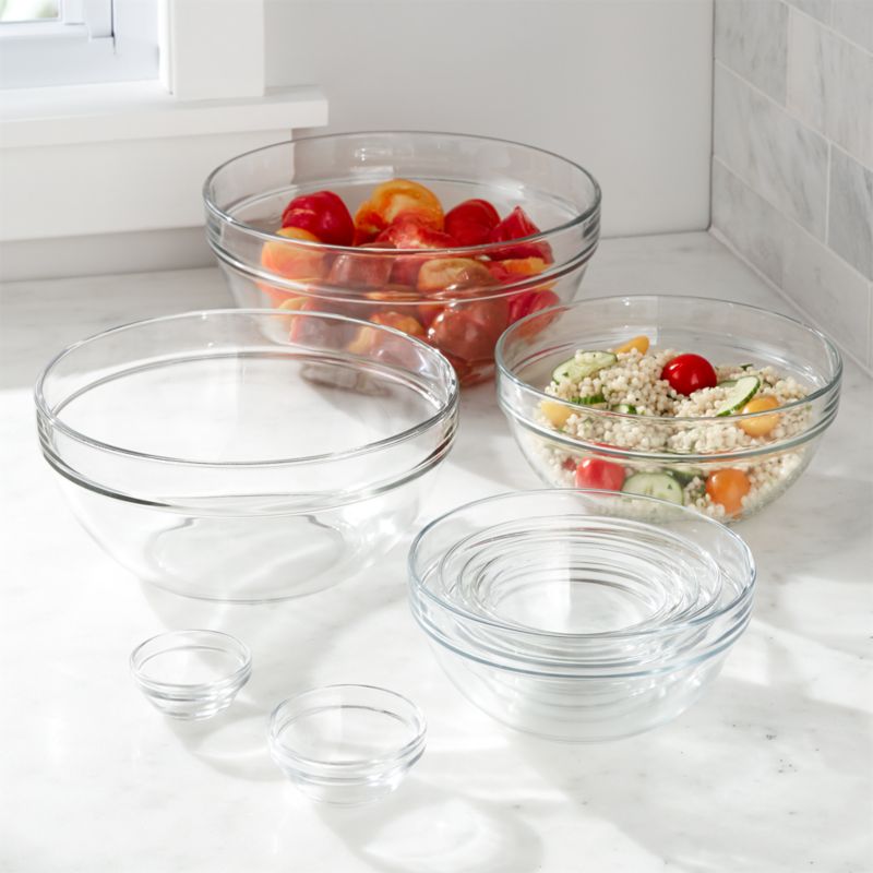 Duralex Glass Bowls, Set of 10 | Crate and Barrel