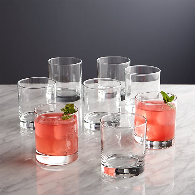 Set of 8 Boxed Double OldFashioned Glasses Crate and Barrel