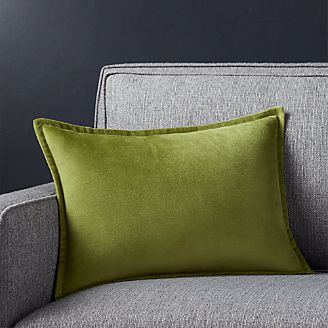 Brenner Leaf Green 18"x12" Velvet Pillow